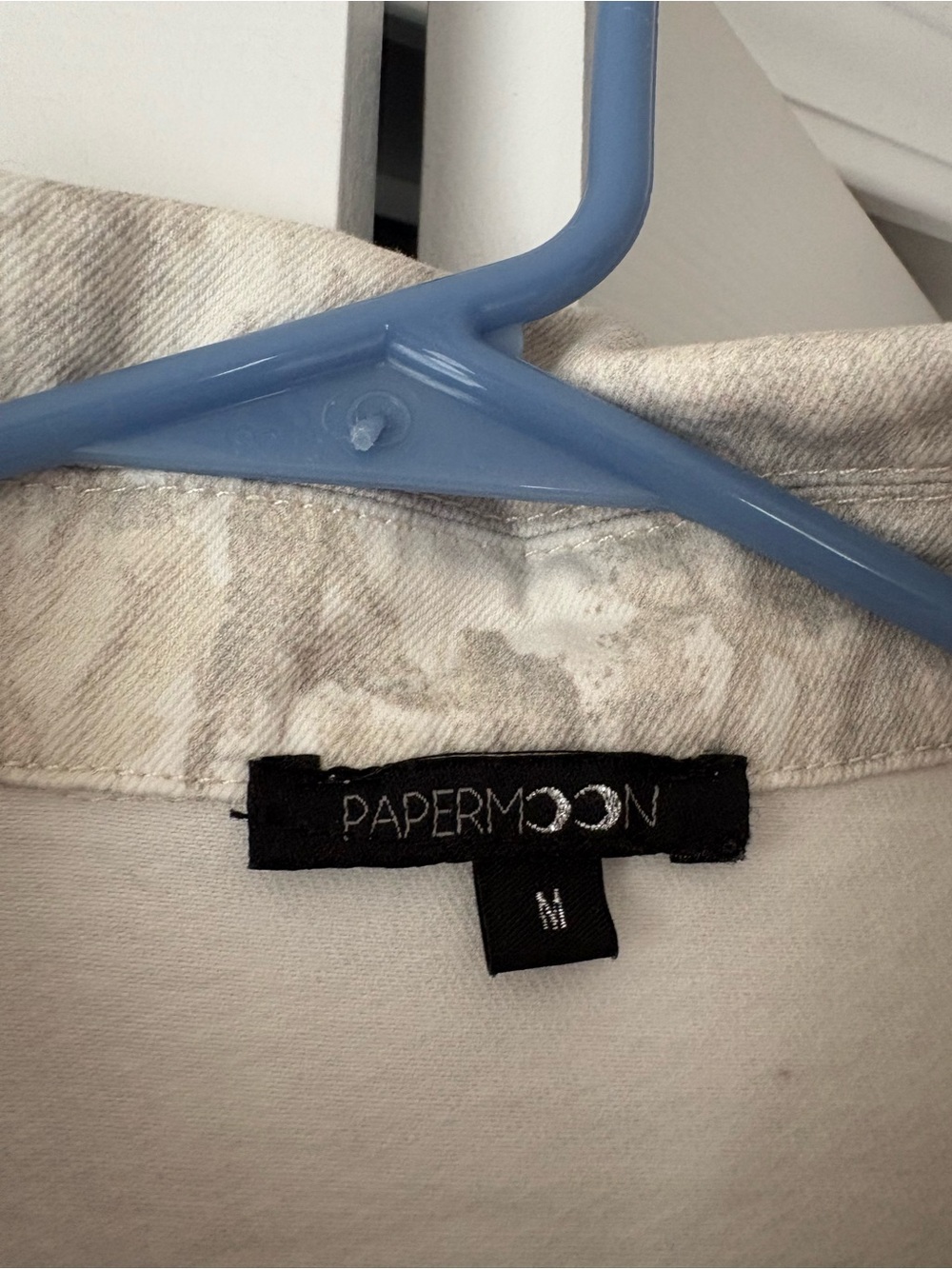 Papermoon Light Cream Patterned Button-Up Jean Jacket - Picture 2 of 2